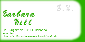 barbara will business card